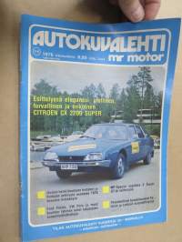 Autokuvalehti mr motor 1976 nr 5-6, Citroën CX 2200, 100 km kurasoratietä, Lontoo & Pariisi autonäyttelyt, Chrysler Windsor -51 esittely, Suzuki GT 125 & 250 & 500