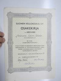 Suomen Kellokeskus Oy, Helsinki 1959, 50 000 mk, Raimo Perkko -osakekirja nr 1451-1500
