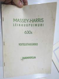 Massey-Harris 630S leikkuupuuimuri voitelutaulukko