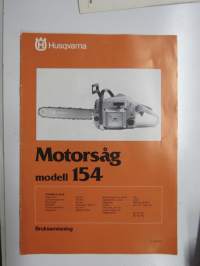 Husqvarna 154 motorsåg bruksanvisning -käyttöohje ruotsiksi