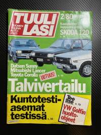 Tuulilasi 1980 nr 2 Datsun Sunny, Mitsubishi Lancer, Toyota Corolla Uutuus talvivertailu