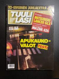 Tuulilasi 1988 nr 9, koeajo Mitsubishi Lancer GLX, 32 sivuinen juhlaextra Tuulilasi 25 vuotta