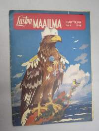 Lasten Maailma 1954 nr 4, Mannerheim-kotka?, tehtäviä, tarinoita, sarjakuvia, päätoimittaja Markus Rautio, kuvituksia mm. Maija Karma, takas. Pikkaraisen paperinukke
