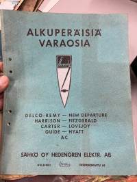 Chevrolet - alkuperäisiä varaosia - Delco-Remy, Harrison, Carter, Guide, Hyatt, New Departure, Fitzgerald, Lovejoy, Hyatt, AC -alkuperäinen Hedengren-luettelo 1938