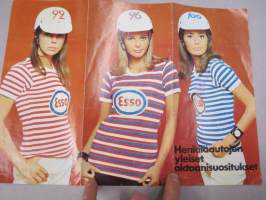 Esso - Henkilöautojen oktaanisuositukset 92 - 96 - 100 automerkeittäin -esite
