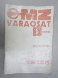 MZ TS125 Varaosaluettelo 30.6.1975