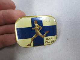 Paavo Nurmi / Karl Fazer -rasia / tin box