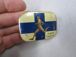 Paavo Nurmi / Karl Fazer -rasia / tin box