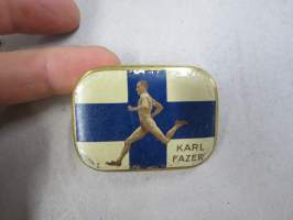 Paavo Nurmi / Karl Fazer -rasia / tin box