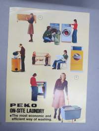 Peko on-site laundry -myyntiesite, englanninkielinen