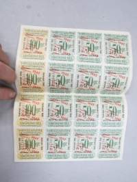 Voiteluainetta (ei moottoriöljyä) 100 gr / 50 gr Smörjmedel (ej motorolja) -säännöstelykuponki / arkki, Toukotyöt / Vårbruket 1945-sota- ja pula-ajalta