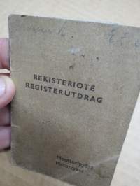 Simson 425 / 274 moottoripyörä -rekisteriote
