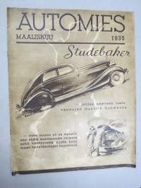 Automies 1935 nr 3 -Korpivaara & Halla Oy asiakaslehti, Studebaker johtaa laatuvaunujen myyntiä vm. 1935, Mainostuksesta,