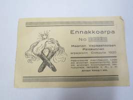 Maarian VPK, arpajaiset 1920 nr 1777 -arpalippu