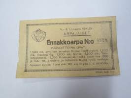 Voimistelu- ja Urheiluseura Isku, arpajaiset 1921 nr 4828 -arpalippu