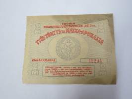 Suomen Metalliteollisuustyöntekijäin Liitto ry - Työttömyys- ja Matka-apukassa, arpajaiset nr 42294 -arpalippu