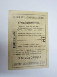 Suomen Sairaanhoitajataryhdistys, arpajaiset nr 801064 Sjuksköterskeföreningen i Finland -arpalippu