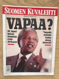 Suomen kuvalehti 1990 nr 16 - Vapaa?, SK tapasi Nelson Mandelan Etelä-Afrikassa, ym.
