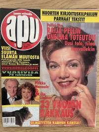 Apu 1995 nr 1 - Poliisi- Tv:n Raija Pellin unelma toteutuu, Viisi suurta elämän muutosta, Pirkko Mannola & Åke Lindman 33 vuoden rakkaus, ym.