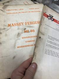 Massey-Ferguson Mähdrescher 86 Ersatzteil-Liste 1966 + Ändrungsmitteilung 1967 (leikkuupuimuri) -Parts book / varaosaluettelo + muutokset