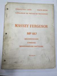 Massey-Ferguson Mähdrescher 187 Ersatzteil-Liste 1968 (leikkuupuimuri) -Parts book / varaosaluettelo