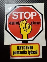 STOP pesitkö kätesi tarra