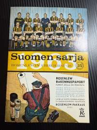 Rosenlewin Urheilijat RU-38, Pori - Turku Teräs 19.5.1963 -Suomensarja (Suomen sarja / Mestaruussarja) -jalkapallo käsiohjelma