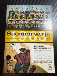 Rosenlewin Urheilijat RU-38, Pori - Turun Pallokerho 30.6.1963 -Suomensarja (Suomen sarja / Mestaruussarja) -jalkapallo käsiohjelma