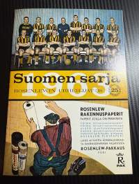 Rosenlewin Urheilijat RU-38, Pori - TKT Tampere 28.7.1963 -Suomensarja (Suomen sarja / Mestaruussarja) -jalkapallo käsiohjelma