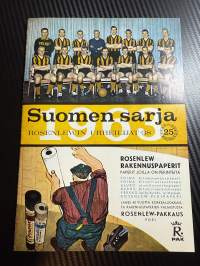 Rosenlewin Urheilijat RU-38, Pori - 1Ilves=Kissat Tampere 7.8.1963 -Suomensarja (Suomen sarja / Mestaruussarja) -jalkapallo käsiohjelma