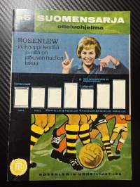 Rosenlewin Urheilijat RU-38, Pori - Iirot Imatra 11.8.1965 -Suomensarja (Suomen sarja / Mestaruussarja) -jalkapallo käsiohjelma