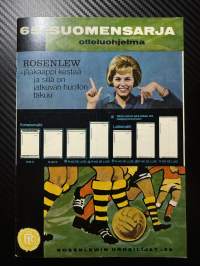 Rosenlewin Urheilijat RU-38, Pori - TuTo Turku 5.9.1965 -Suomensarja (Suomen sarja / Mestaruussarja) -jalkapallo käsiohjelma