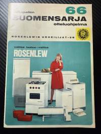 Rosenlewin Urheilijat RU-38, Pori - TPV Tampere 15.5.1966 -Suomensarja (Suomen sarja / Mestaruussarja) -jalkapallo käsiohjelma