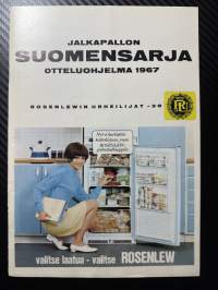 Rosenlewin Urheilijat RU-38, Pori - VaKP Valkeakoski 23.9.1967 -Suomensarja (Suomen sarja / Mestaruussarja) -jalkapallo käsiohjelma