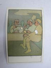 Valkokaartilaiset / suojeluskuntaliset - Joseph Alanen -postikortti, kulkenut Paimio - Turku, 4.12.1924, huomaa korttivalmistajan nimileima J & L + hakaristi