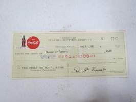Coca-Cola - Trinidad Coca-Cola Bottling Company -shekki, osoitettu