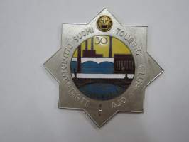 Yleinen Autoliitto - Suomi Touring Club - Tähtiajo, Tampere 1957 -osanottajamerkki (ei keulamerkki), valmistaja Veljekset Sundqvist
