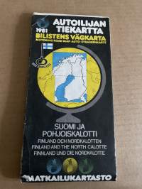 Autoilijan tiekartta / bilistens vägkarta / Motoring road map / Auto-Strassenkarte 1981 : 800 000 - Suomi ja Pohjois-Kalotti - Finland och Nordkalotten / Finland