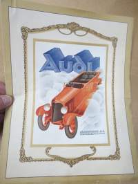 Audi Sport-Zweisitzer, Sport-Phaeton, Limousine 191? -myyntiesite, esitteessä mainitaan saavutuksina vv. 1911-14 kilpailujen voittoja, joten 10-lukua?