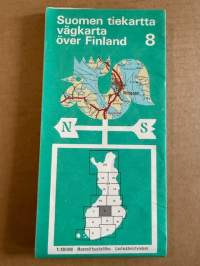 Suomen tiekartta 8 Vägkarta över Finland 1975
