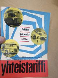 Yhteistariffi - Teidän parhaaksenne - Helsingin kaupungin julkisen liikenteen yhteistyöelin -esite / kirjanen yhtesitariiffiin siirtymisestä v. 1964
