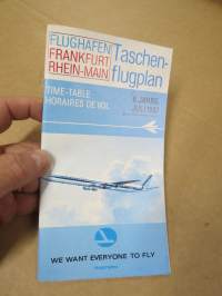 Frankfurt Rhein-Main Flughafen - Taschenflugplan Juli 1967 Timetable -lentokentän julkaisema lentoaikataulu