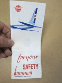 Loftleidir Icelandic Airlines - For Your Safety -turvallisuusohje