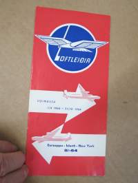 Loftleidir Icelandic Airlines - Eurooppa-Islanti - New York 1964 -aikataulu