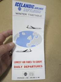 Loftleidir Icelandic Airlines - Winter Timetable 1964-65 -aikataulu