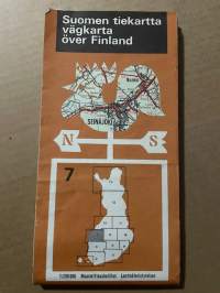 Suomen tiekartta 7 vägkarta över Finland 1971 -road map