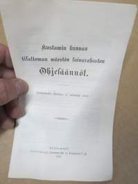 Kustavin kunnan tilattoman väestön lainarahaston Ohjesäännöt v. 1907