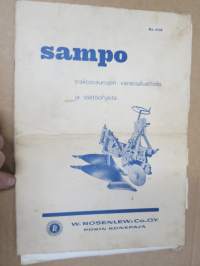 Sampo traktoriaurojen varaosaluettelo ja säätöohjeita - W. Rosenlew Porin Konepaja