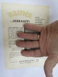 Rauma jääkaappi R-2 - puurakenteinen galvanoidulla jääsäiliöllä -myyntiesite / käyttöohje