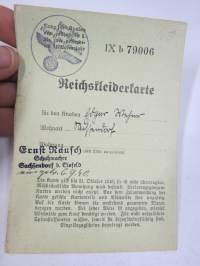 Reichskleiderkarte IX b 79006 für den Knaben... 6.9.1940 -saksalainen II MS aikainen vaatetuskortti